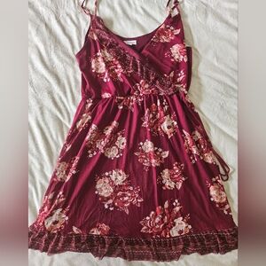 Floral Burgundy Dress